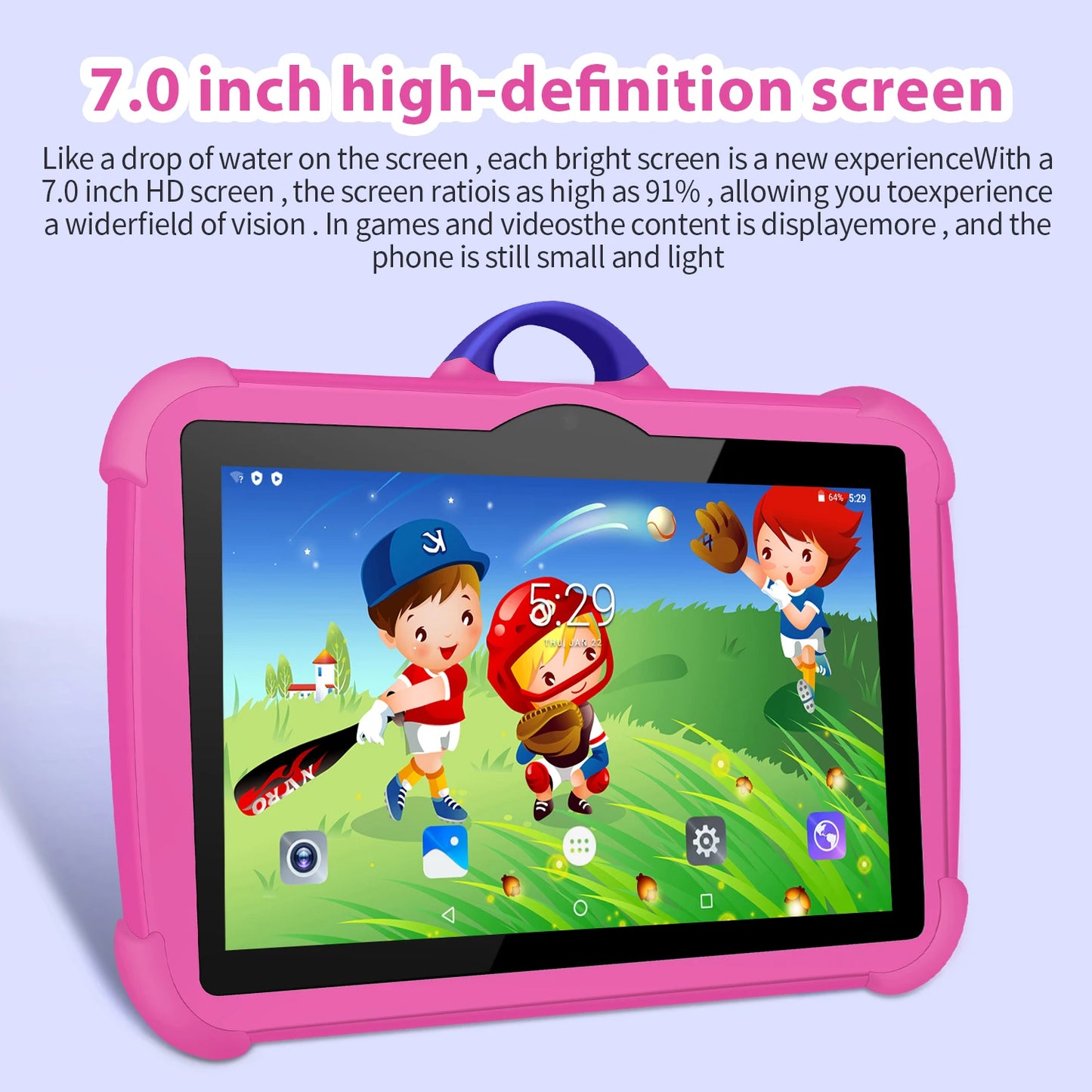 Kids 7-Inch Tablet - Quad Core 4GB RAM 64GB ROM Cartoon Pattern Educational Games - ZOOMNSTORE