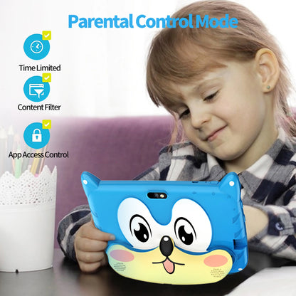New 7 Inch Cartoon Pattern Kids Tablets Quad Core 4GB+64GB ROM Bluetooth 5G WiFi Learning Education Games Tablet Children's Gift - ZOOMNSTORE
