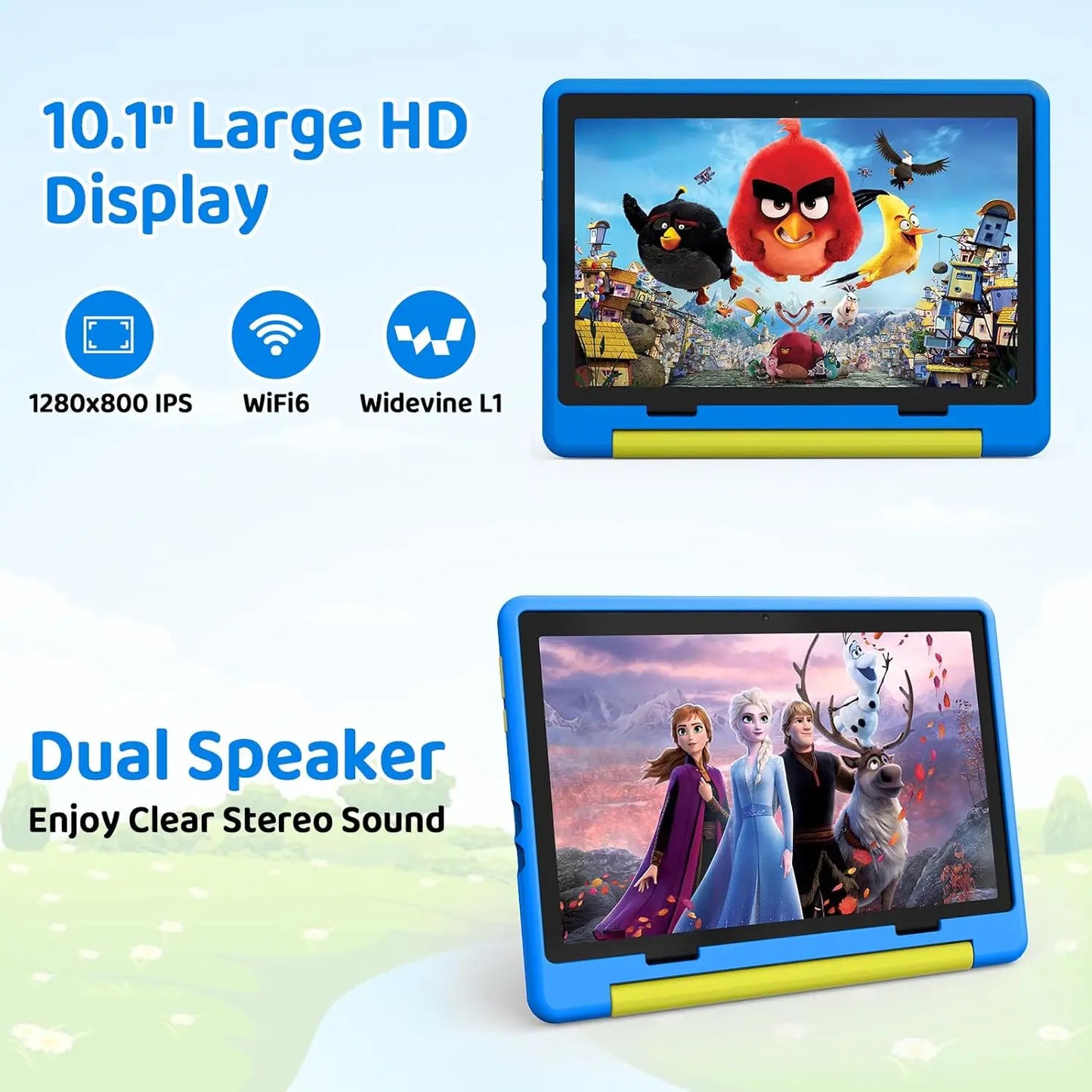 URAO 10 Inch Cartoon Pattern Kids Tablet Android Octa-Core 8GB RAM 64GB ROM Learning Education Games Tablets Children's Gifts - ZOOMNSTORE