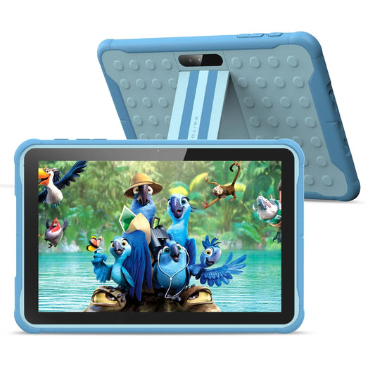 Pritom 10 Inch Kids Tablet Android 13 Go WIFI Quad Core Processor 2GB RAM 64GB ROM YouTube with Case - ZOOMNSTORE