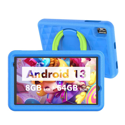 VASOUN Kids Tablet 8 Inch, Android 13 Quad Core, 8GB(4+4expand)RAM+64GB ROM, 5000mAh, Dual Camera, WiFi, Parental Control - ZOOMNSTORE
