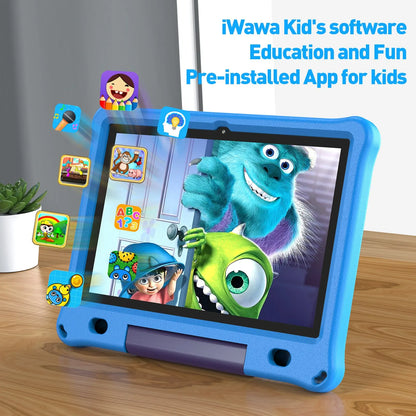 Kids Tablet - Pritom 101 Android 12 Quad Core 3GB RAM 64GB ROM WiFi 6 EVA Case - ZOOMNSTORE