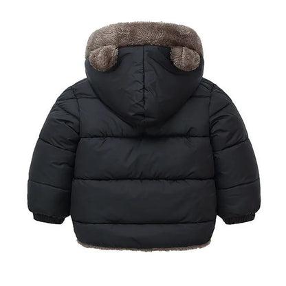 Kids Thick Padded Hooded Winter Jacket - Warm Fleece Snowsuit Outerwear - ZOOMNSTORE