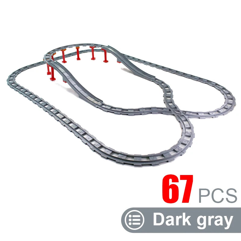 Kids Train Track Blocks – DIY Railway Toy Set With Large Plastic Bricks - ZOOMNSTORE