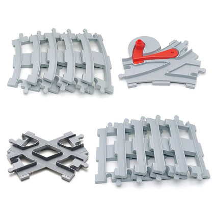 Kids Train Track Blocks – DIY Railway Toy Set With Large Plastic Bricks - ZOOMNSTORE