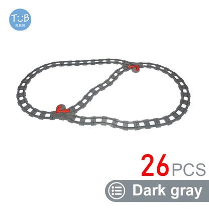 Kids Train Track Blocks – DIY Railway Toy Set With Large Plastic Bricks - ZOOMNSTORE