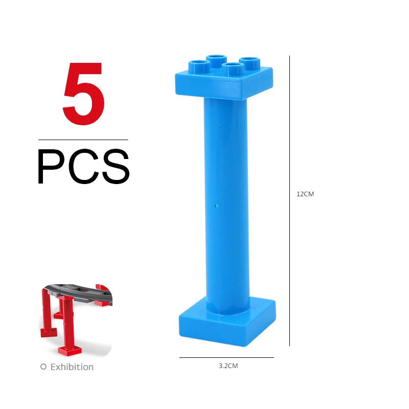 Kids Train Track Blocks – DIY Railway Toy Set With Large Plastic Bricks - ZOOMNSTORE