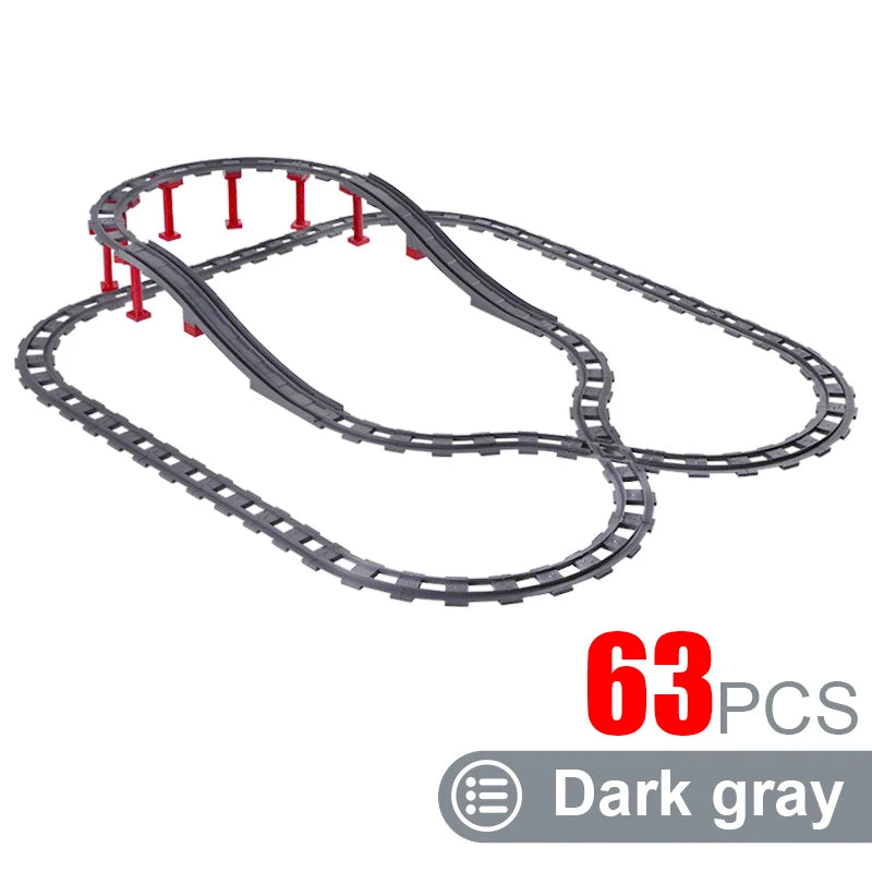 Kids Train Track Blocks – DIY Railway Toy Set With Large Plastic Bricks - ZOOMNSTORE