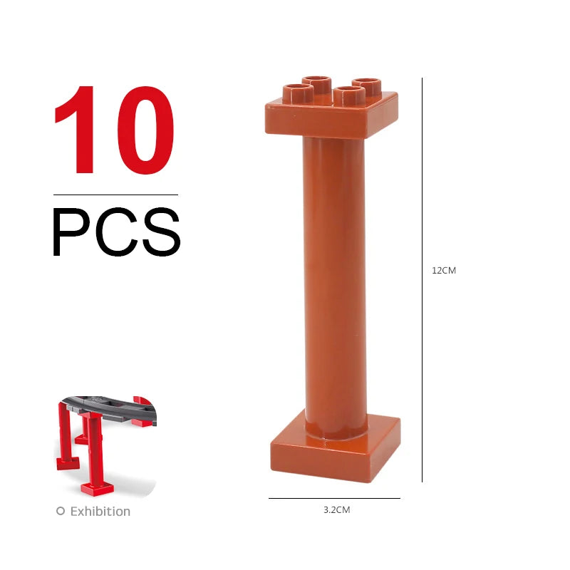 Kids Train Track Blocks – DIY Railway Toy Set With Large Plastic Bricks - ZOOMNSTORE