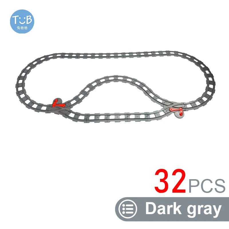 Kids Train Track Blocks – DIY Railway Toy Set With Large Plastic Bricks - ZOOMNSTORE