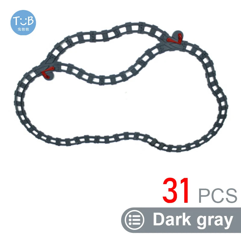 Kids Train Track Blocks – DIY Railway Toy Set With Large Plastic Bricks - ZOOMNSTORE