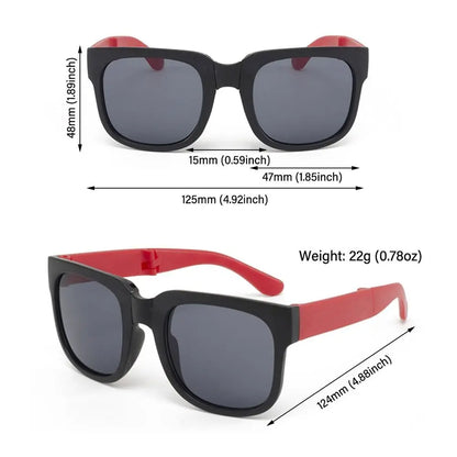 Kids UV 400 Square Frame Sunglasses - Foldable Outdoor Eyewear for Toddlers - ZOOMNSTORE