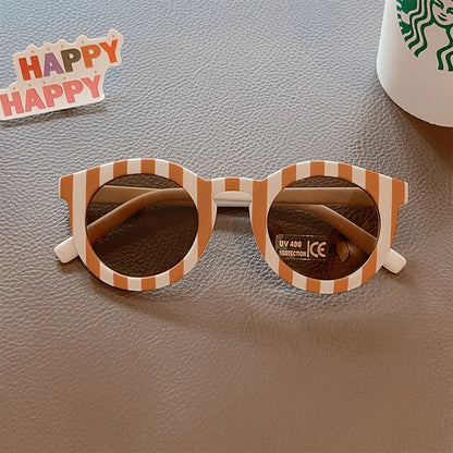 Kids UV400 Checker Panel Round Sunglasses - Cute Outdoor Sun Protection Glasses - ZOOMNSTORE