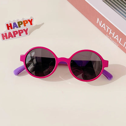 Kids UV400 Checker Panel Round Sunglasses - Cute Outdoor Sun Protection Glasses - ZOOMNSTORE