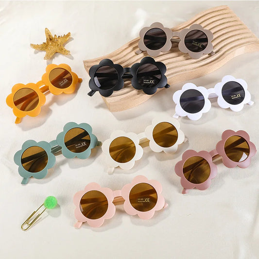 Kids UV400 Sunflower Sunglasses - Cute Round Outdoor Eyewear for Toddlers - ZOOMNSTORE