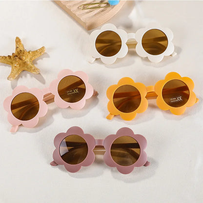 Kids UV400 Sunflower Sunglasses - Cute Round Outdoor Eyewear for Toddlers - ZOOMNSTORE