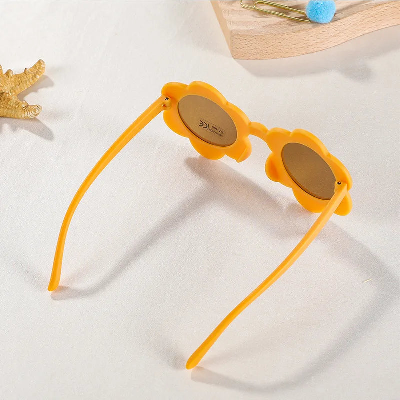 Kids UV400 Sunflower Sunglasses - Cute Round Outdoor Eyewear for Toddlers - ZOOMNSTORE