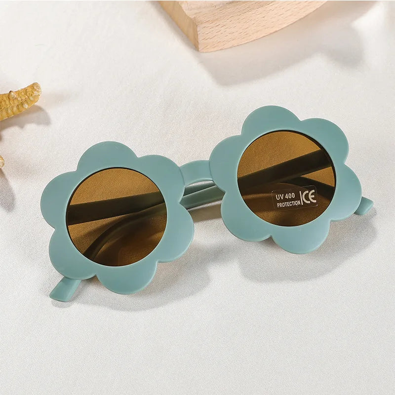 Kids UV400 Sunflower Sunglasses - Cute Round Outdoor Eyewear for Toddlers - ZOOMNSTORE