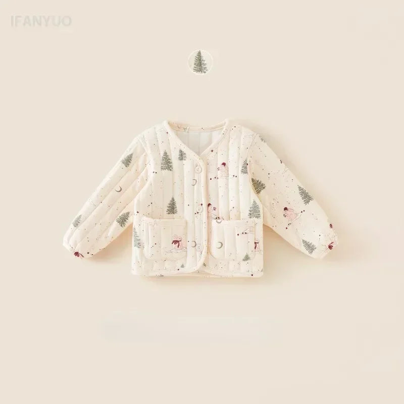 Kids Velvet Jacket - Nordic Style Cotton Coat for Autumn Winter - ZOOMNSTORE