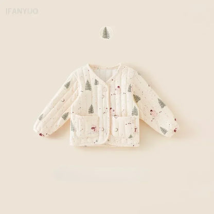 Kids Velvet Jacket - Nordic Style Cotton Coat for Autumn Winter - ZOOMNSTORE