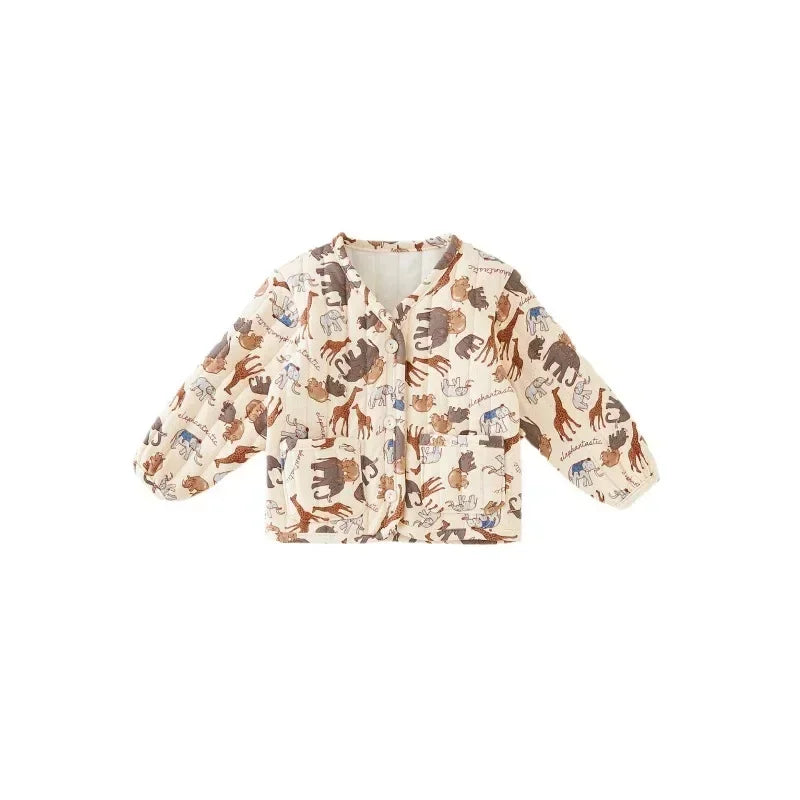 Kids Velvet Jacket - Nordic Style Cotton Coat for Autumn Winter - ZOOMNSTORE