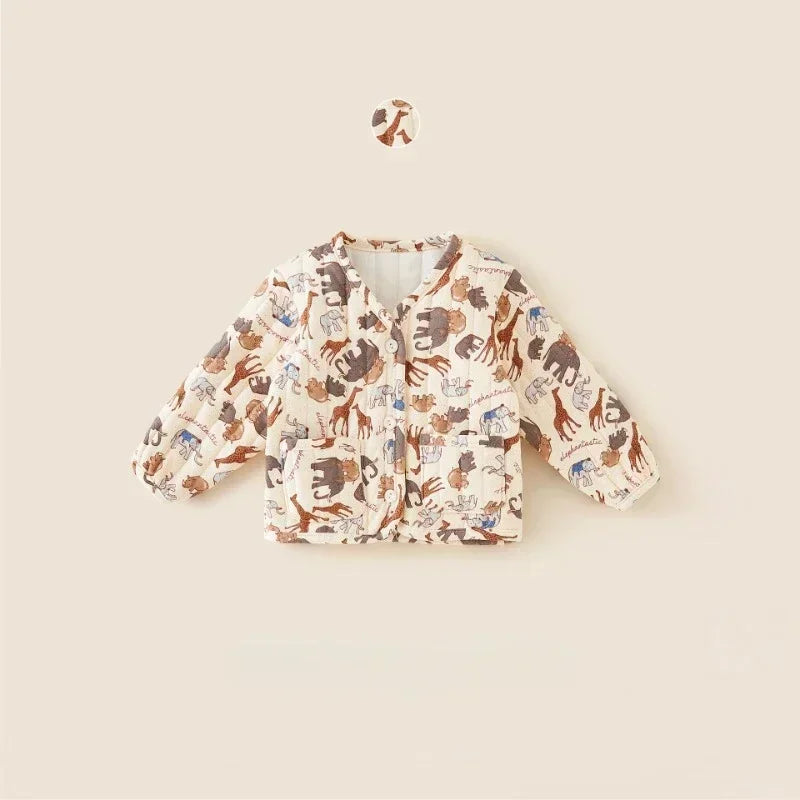 Kids Velvet Jacket - Nordic Style Cotton Coat for Autumn Winter - ZOOMNSTORE