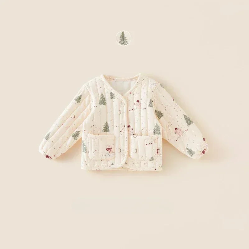 Kids Velvet Jacket - Nordic Style Cotton Coat for Autumn Winter - ZOOMNSTORE