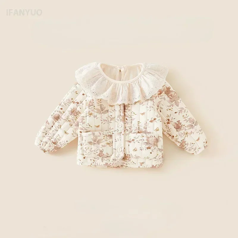Kids Velvet Jacket - Nordic Style Cotton Coat for Autumn Winter - ZOOMNSTORE