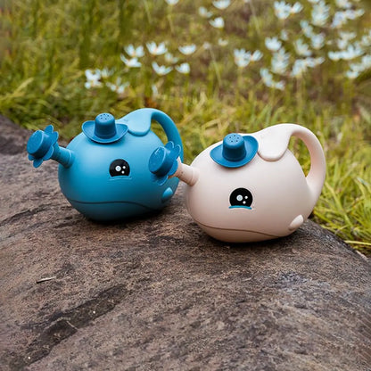 Kids Watering Can - Cute Whale Plastic Garden Pot with Long Nozzle for Plants - ZOOMNSTORE