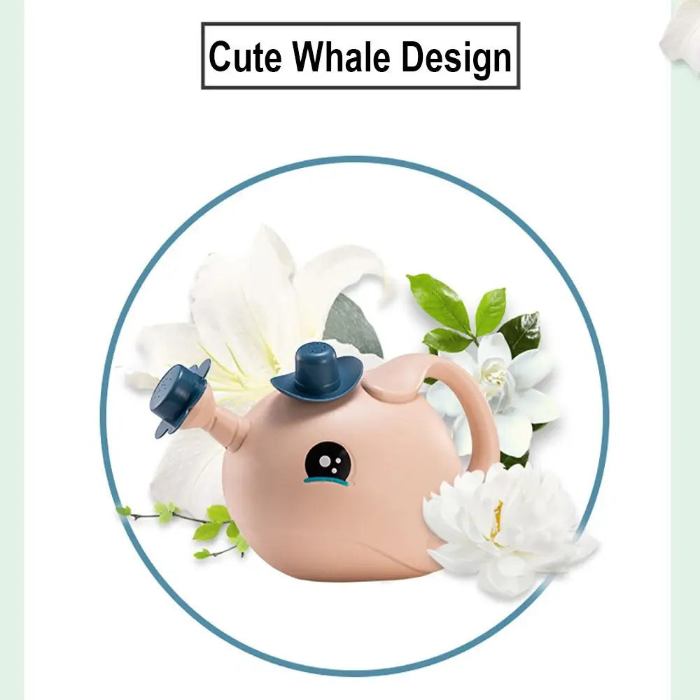 Kids Watering Can - Cute Whale Plastic Garden Pot with Long Nozzle for Plants - ZOOMNSTORE