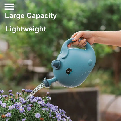 Kids Watering Can - Cute Whale Plastic Garden Pot with Long Nozzle for Plants - ZOOMNSTORE