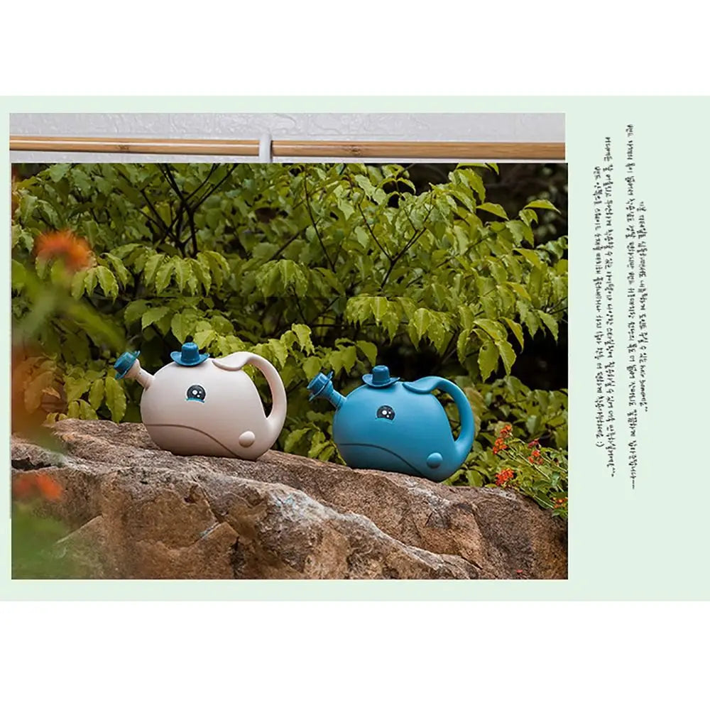 Kids Watering Can - Cute Whale Plastic Garden Pot with Long Nozzle for Plants - ZOOMNSTORE