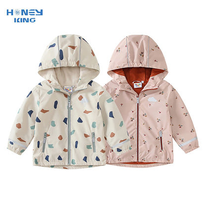Kids Waterproof Softshell Jacket - Hooded Fleece Rain Coat for Toddlers and Babies - ZOOMNSTORE