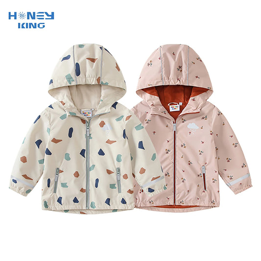 Kids Waterproof Softshell Jacket - Hooded Fleece Rain Coat for Toddlers and Babies - ZOOMNSTORE
