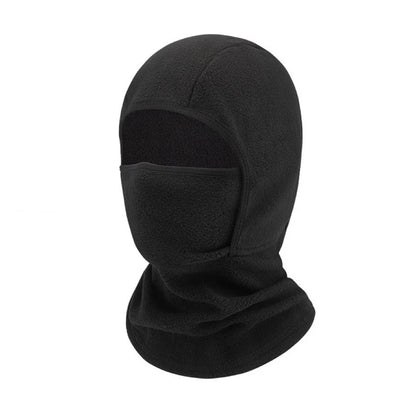 Winter Fleece Kids Balaclava Hat Outdoor Windproof Cycling Cap for Children Boy Girl Solid Color Thick Warm Hooded Beanie Scarf - ZOOMNSTORE