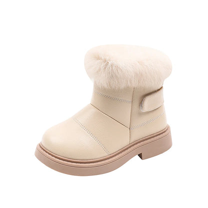 Kids Winter Boots - British Style Casual Short Ankle Plush Lined Unisex Footwear - ZOOMNSTORE