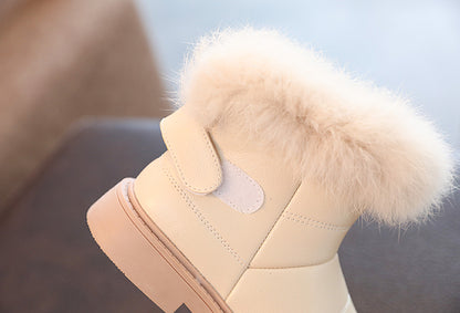 Kids Winter Boots - British Style Casual Short Ankle Plush Lined Unisex Footwear - ZOOMNSTORE