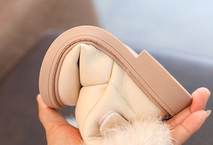 Kids Winter Boots - British Style Casual Short Ankle Plush Lined Unisex Footwear - ZOOMNSTORE