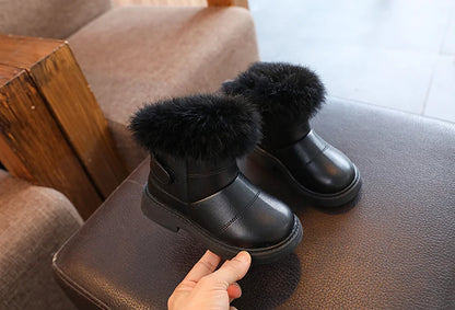 Kids Winter Boots - British Style Casual Short Ankle Plush Lined Unisex Footwear - ZOOMNSTORE