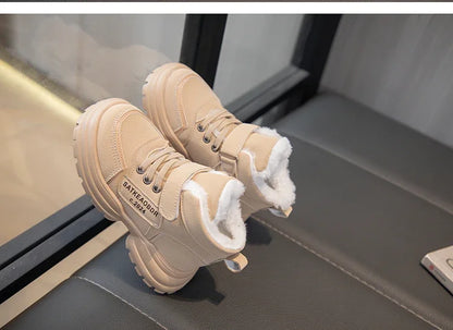 Kids Winter Boots – Children Ankle Boots with Warm Fur, Non Slip Soft Sole Shoes - ZOOMNSTORE