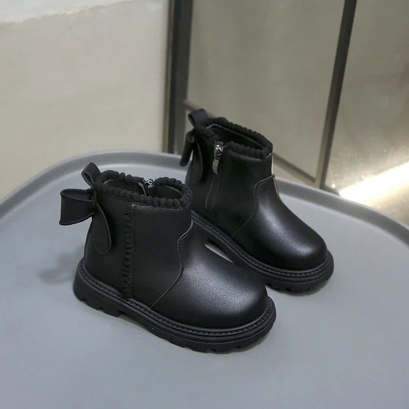 Kids Winter Boots – Warm Toddler Footwear PU Leather Ankle High Shoes - ZOOMNSTORE
