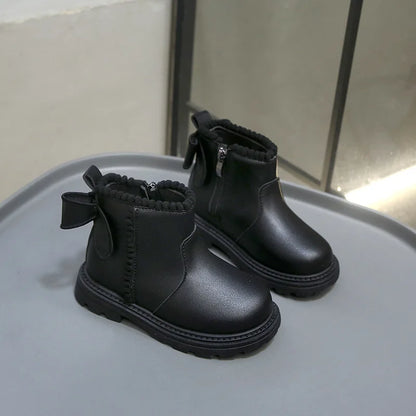 Kids Winter Boots – Warm Toddler Footwear PU Leather Ankle High Shoes - ZOOMNSTORE