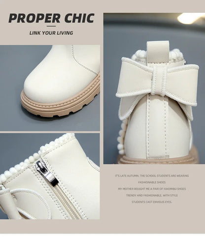 Kids Winter Boots – Warm Toddler Footwear PU Leather Ankle High Shoes - ZOOMNSTORE