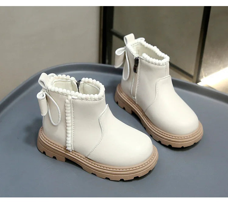 Kids Winter Boots – Warm Toddler Footwear PU Leather Ankle High Shoes - ZOOMNSTORE