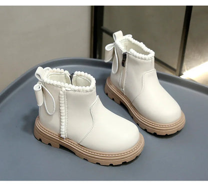Kids Winter Boots – Warm Toddler Footwear PU Leather Ankle High Shoes - ZOOMNSTORE