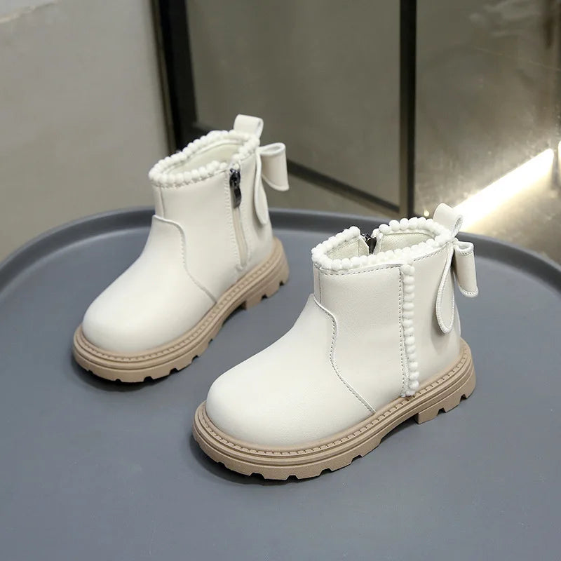 Kids Winter Boots – Warm Toddler Footwear PU Leather Ankle High Shoes - ZOOMNSTORE
