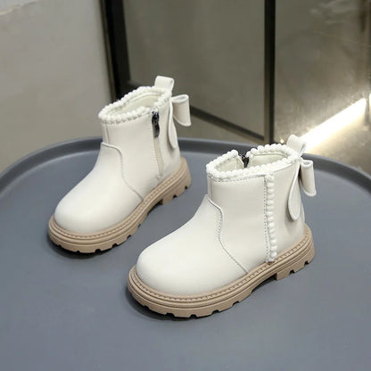 Kids Winter Boots – Warm Toddler Footwear PU Leather Ankle High Shoes - ZOOMNSTORE