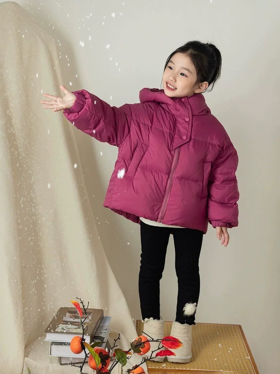 Kids Warm Down Coats - Hooded Cotton-Padded Jackets for Boys  Girls 3-12 Years - ZOOMNSTORE