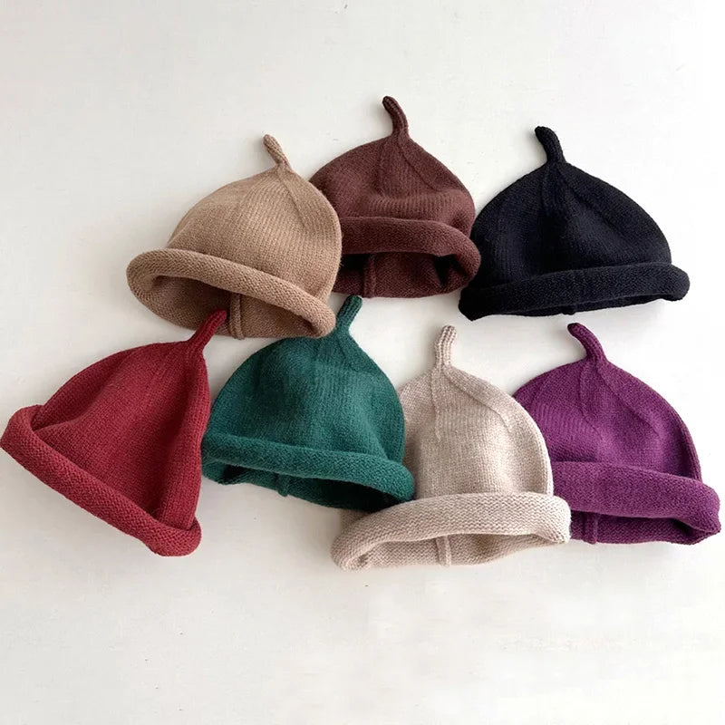 Kids Winter Hats for Newborn Boys Crochet Bonnet Toddler Girl Cap Children Baby Photography Props Boy Accessories Warm Stuffs - ZOOMNSTORE