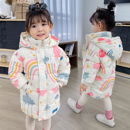 Kids Down Jacket - Hooded Winter Windbreaker Coat for Ages 2-7 - ZOOMNSTORE